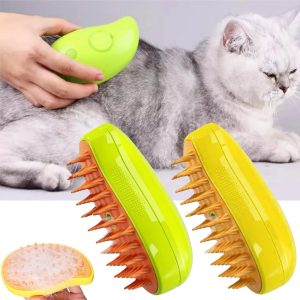 3-in-1 Katzen-Dampfbürste | Dampfbürste für Hunde | Elektrische Sprühbürste für Katzenhaare | Massage- und Fellpflegekamm | Haarentfernungsbürste für Haustiere