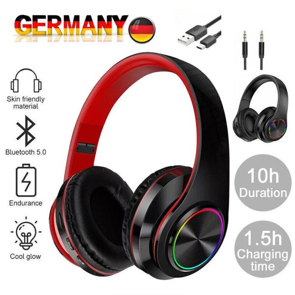 Headset Foldable On Ear Headphones Bluetooth 5.0 Wireless Stereo Bass Headphones Wireless